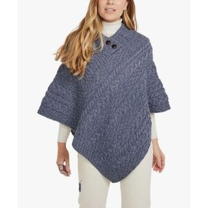 NWT Carrraig Donn 100% Merino Wool Knit Shawl Made in Ireland One Size